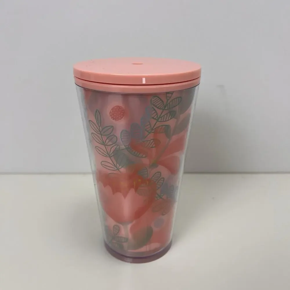 2020 Spring Starbucks Tumbler Pink Flower Limited Edition 16oz Plastic